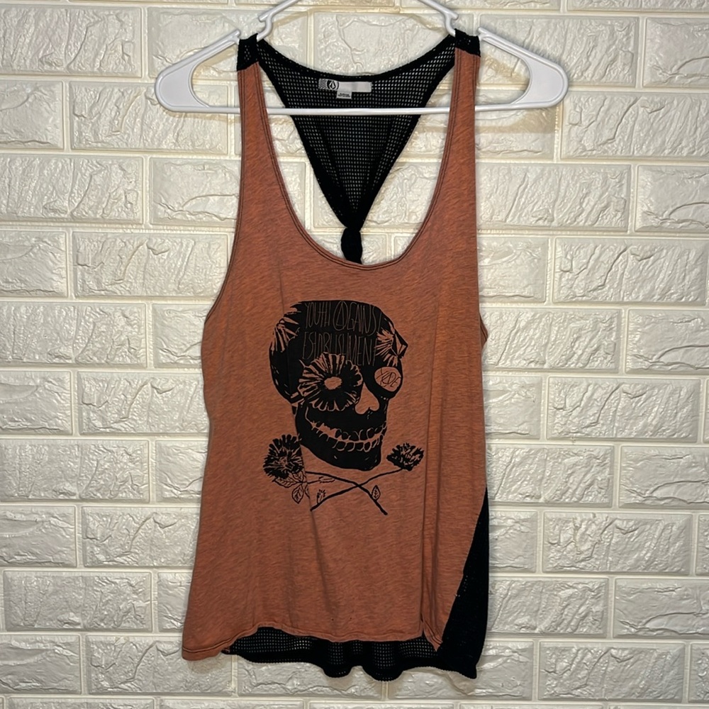 Volcom Racerback Tank Top Mesh Back Sz S
